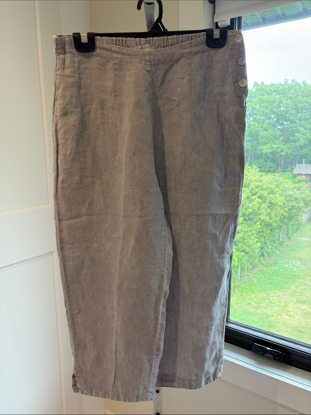cut loose Light Gray 100% Linen-Relaxed Chinos